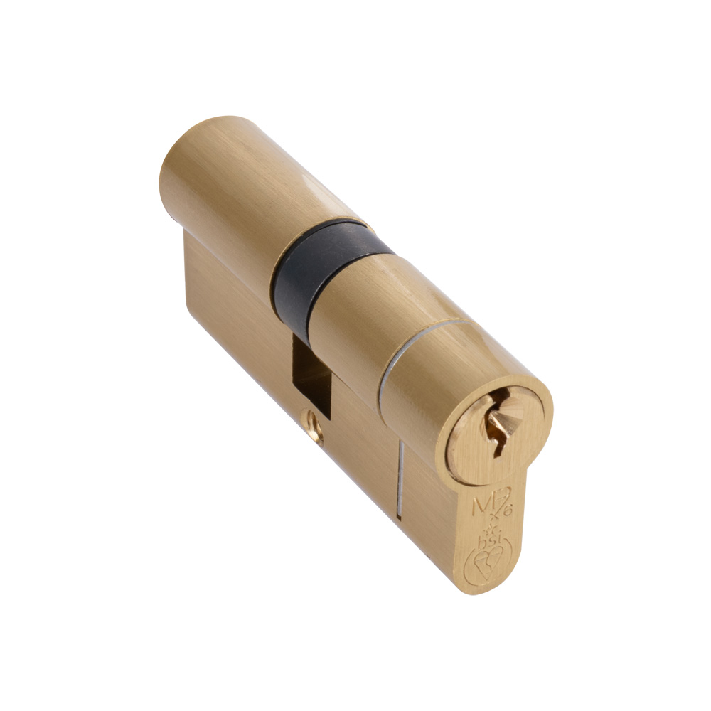 6 Pin Euro Double Cylinder (Keyed to Differ) - Satin Brass - 35/35